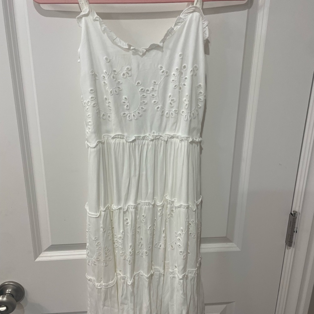 Maurices White Eyelet Maxi Dress